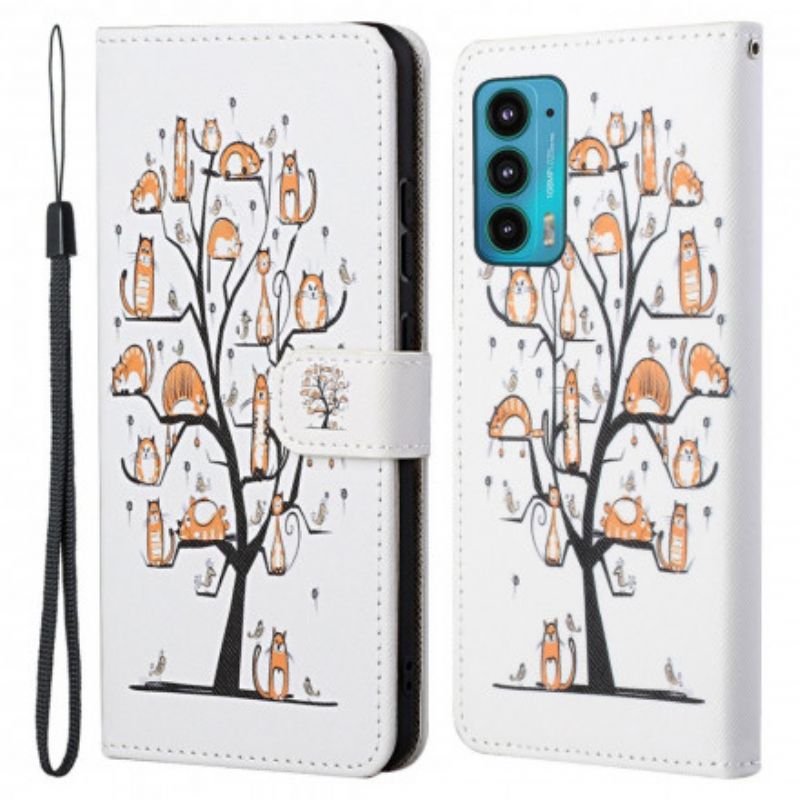 Etui Folio Do Motorola Edge 20 Funky Cats Strappy