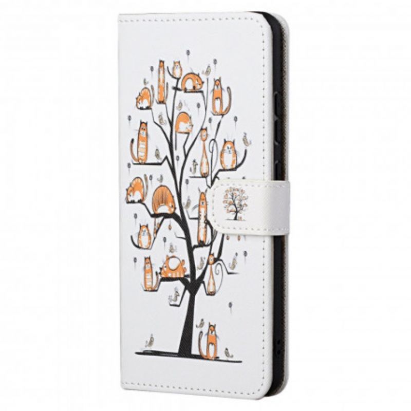 Etui Folio Do Motorola Edge 20 Funky Cats Strappy