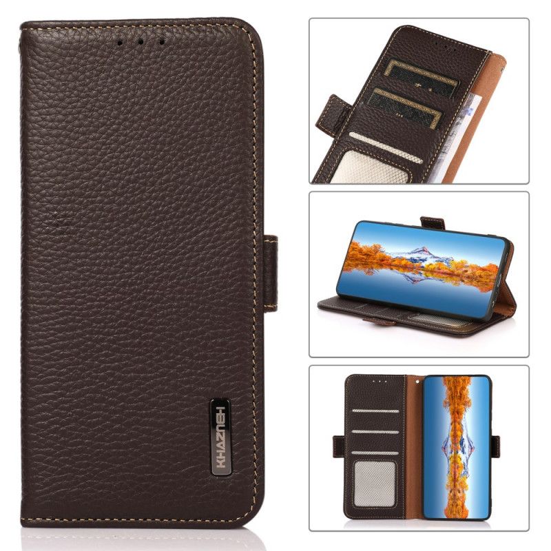 Etui Folio Do Motorola Edge 20 Litchi Leather Khazneh Rfid