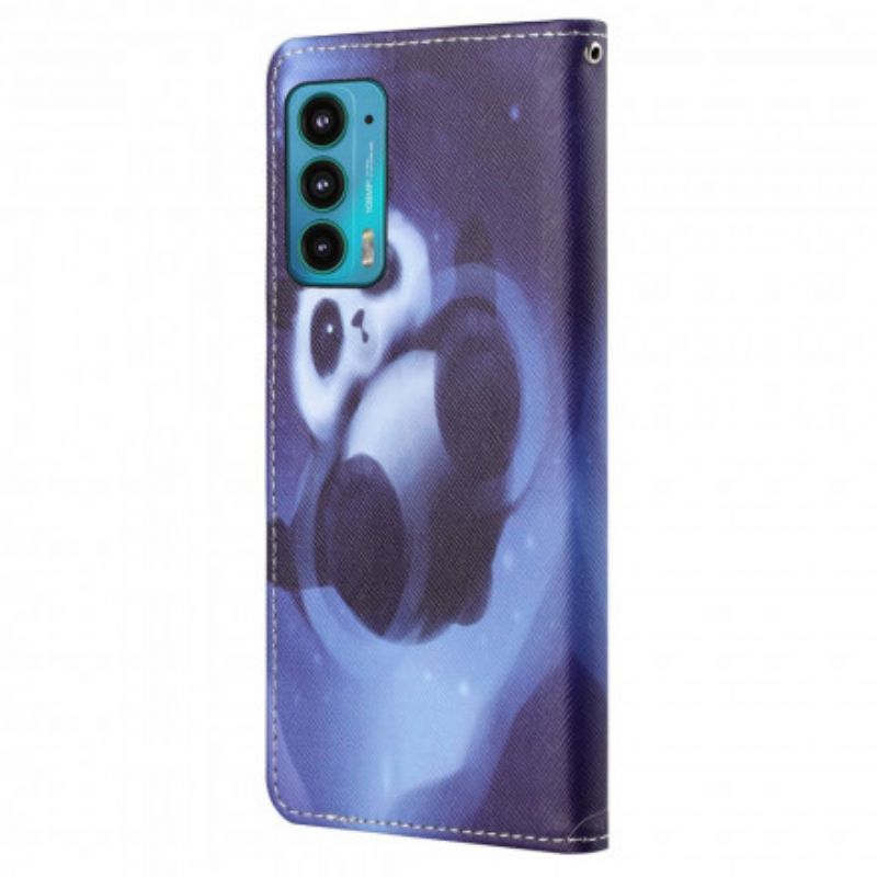 Etui Folio Do Motorola Edge 20 Panda Space Strappy