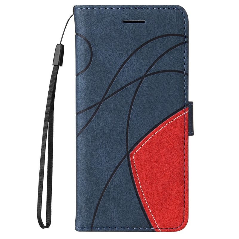 Etui Folio Do Motorola Edge 20 Podpis Dwukolorowa Sztuczna Skóra