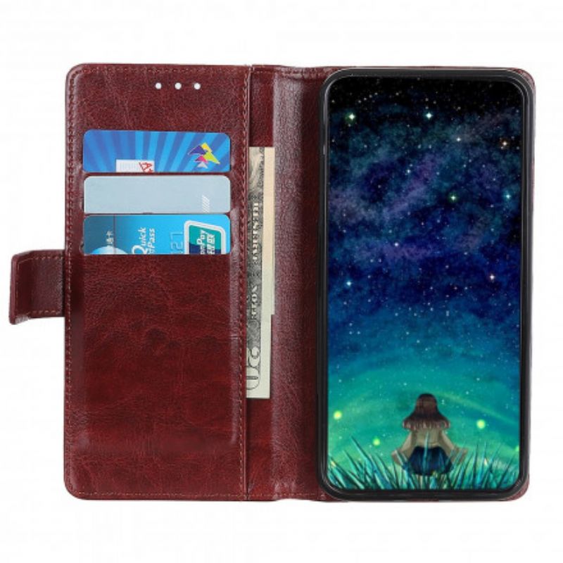 Etui Folio Motorola Edge 20 Efekt Antycznej Skóry