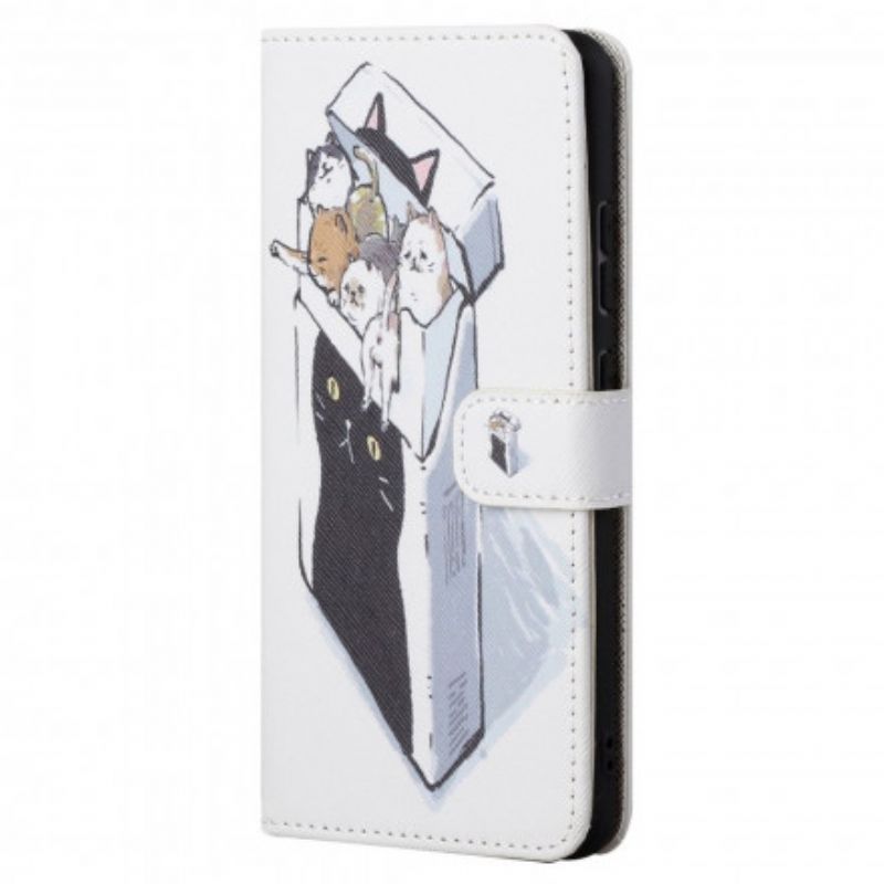 Etui Folio Motorola Edge 20 Funky Cats Strappy Etui Ochronne