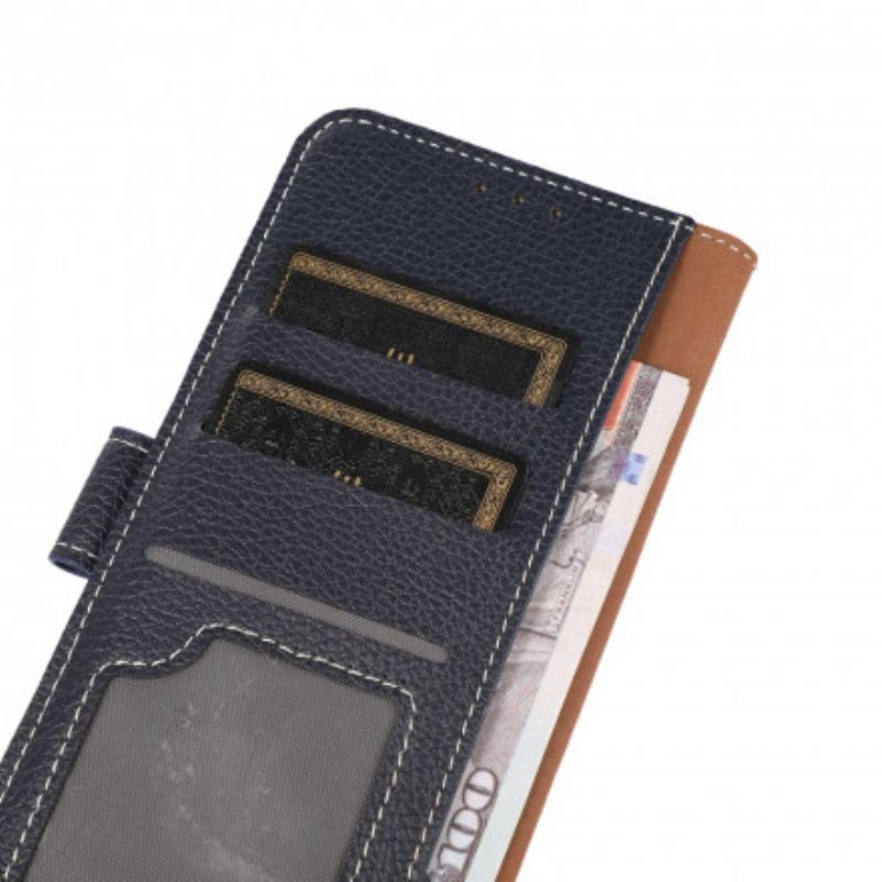 Etui Folio Motorola Edge 20 Litchi Odsłonięte Szwy