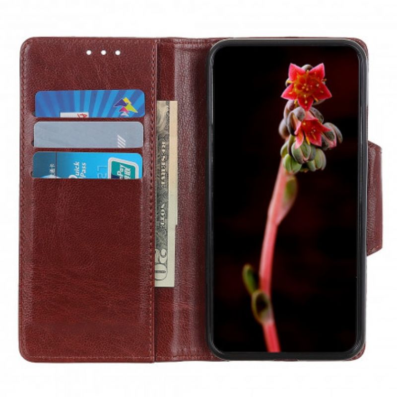 Etui Folio Motorola Edge 20 Matowe Zapięcie Ze Sztucznej Skóry W Kolorze Srebrnym