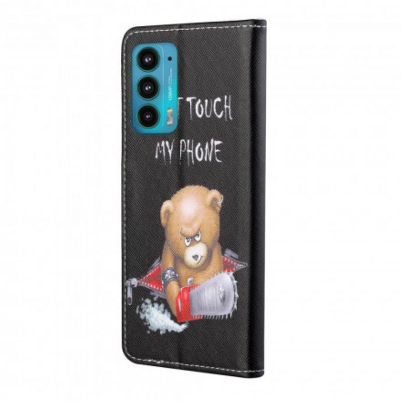 Etui Folio Motorola Edge 20 Niebezpieczny Niedźwiedź Etui Ochronne