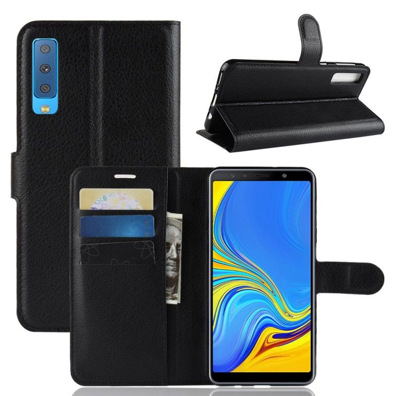 Etui Folio Samsung Galaxy A7 Biały Czarny Liczi Retro Etui Ochronne