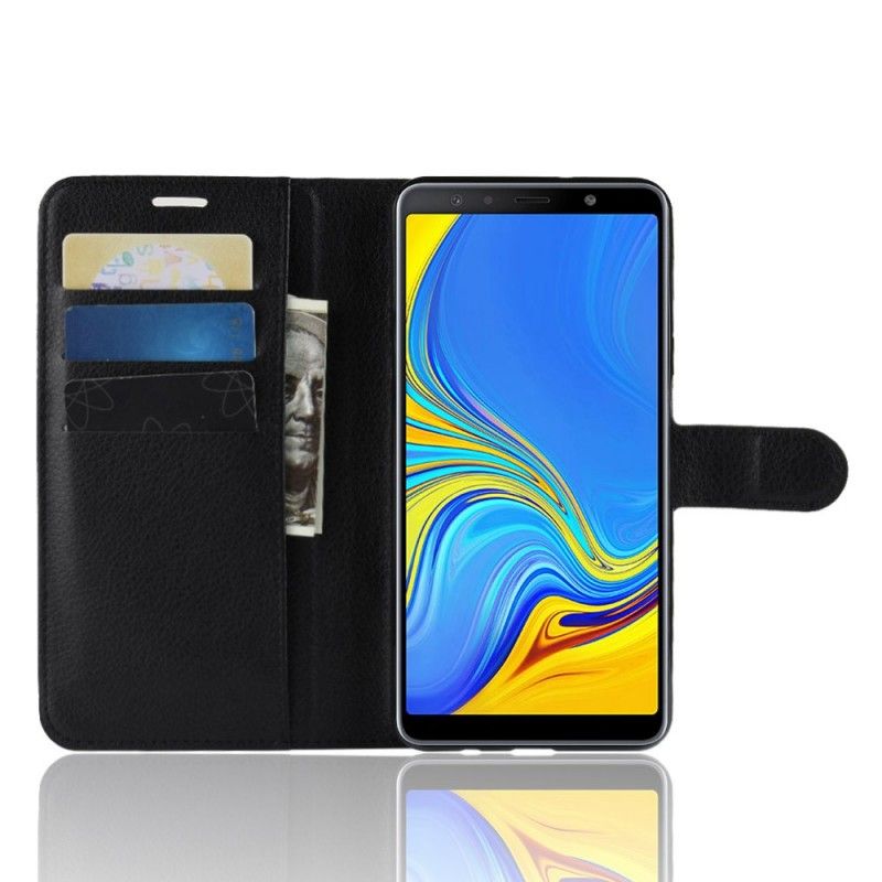 Etui Folio Samsung Galaxy A7 Biały Czarny Liczi Retro Etui Ochronne