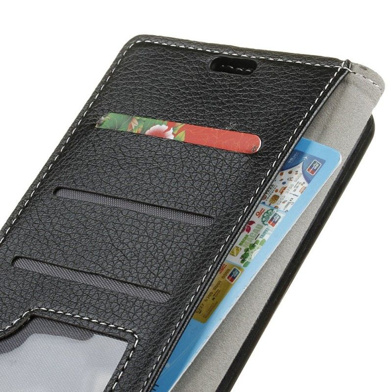 Etui Folio Samsung Galaxy A7 Biały Czarny Widoczne Szwy Z Efektem Skóry Etui Ochronne