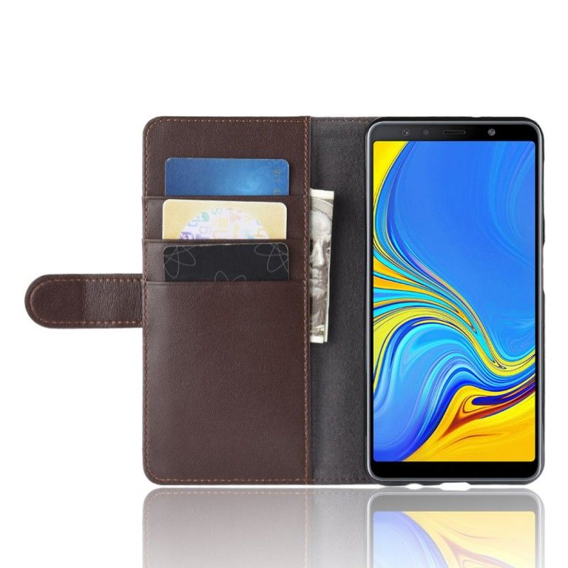 Etui Folio Samsung Galaxy A7 Brązowy Czarny Dwoina Skórzana