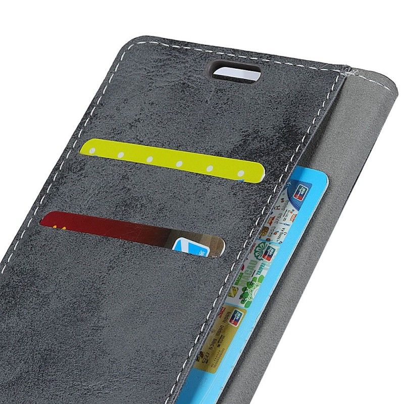 Etui Folio Samsung Galaxy A7 Granatowy Szary Efekt Skóry W Stylu Vintage