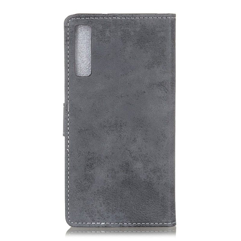 Etui Folio Samsung Galaxy A7 Granatowy Szary Efekt Skóry W Stylu Vintage