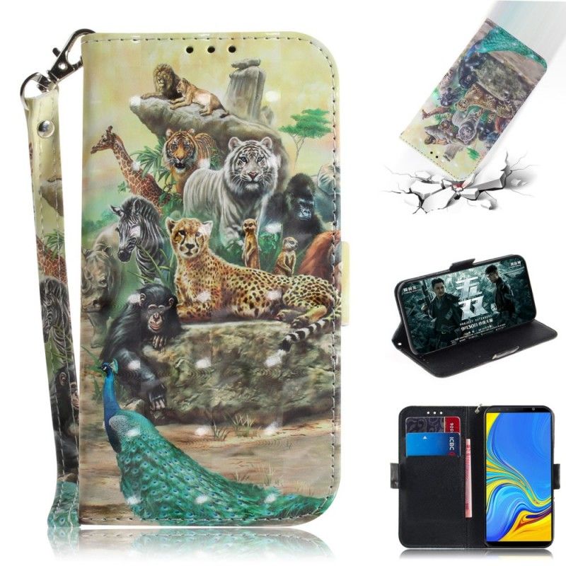 Etui Folio Samsung Galaxy A7 Zwierzęta Safari W Stringach