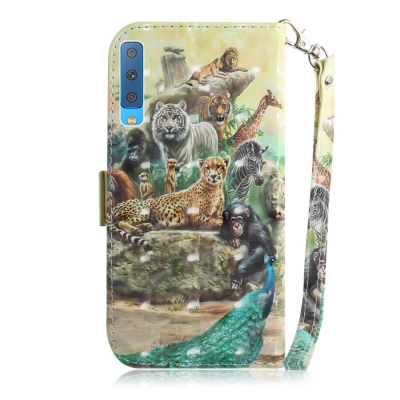 Etui Folio Samsung Galaxy A7 Zwierzęta Safari W Stringach