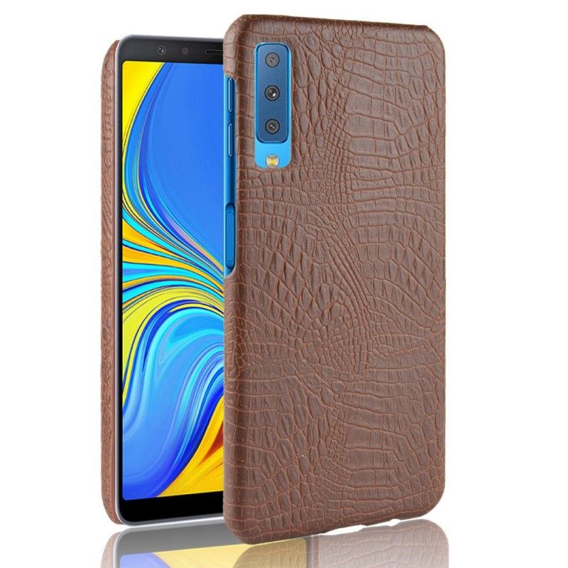 Etui Samsung Galaxy A7 Biały Czarny Efekt Skóry Krokodyla Etui Ochronne