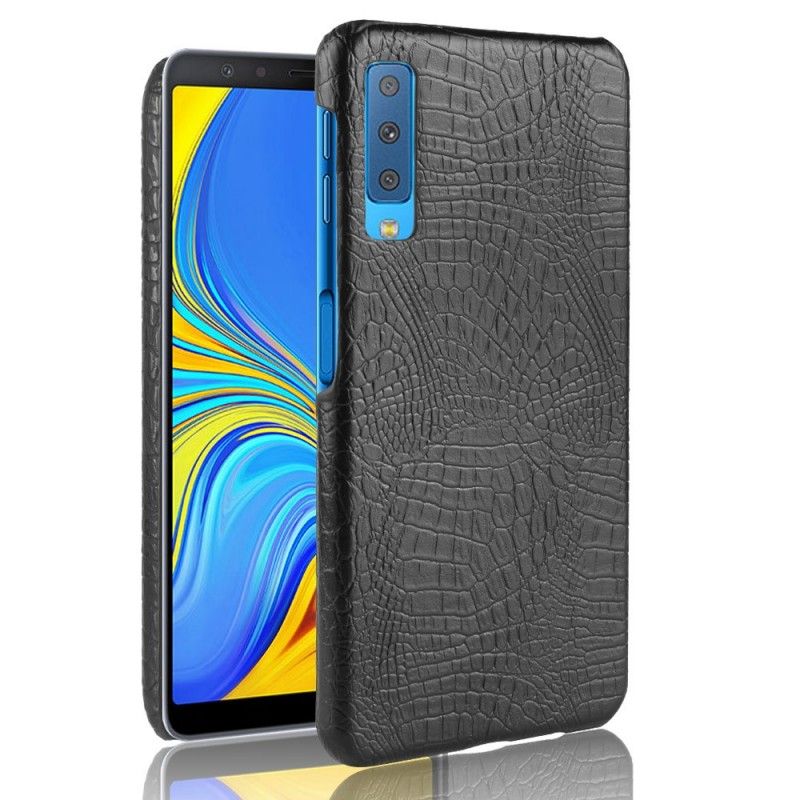 Etui Samsung Galaxy A7 Biały Czarny Efekt Skóry Krokodyla Etui Ochronne