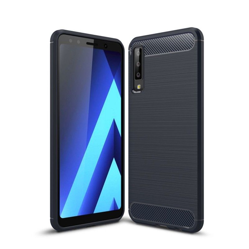 Etui Samsung Galaxy A7 Czerwony Czarny Szczotkowane Włókno Węglowe Etui Ochronne