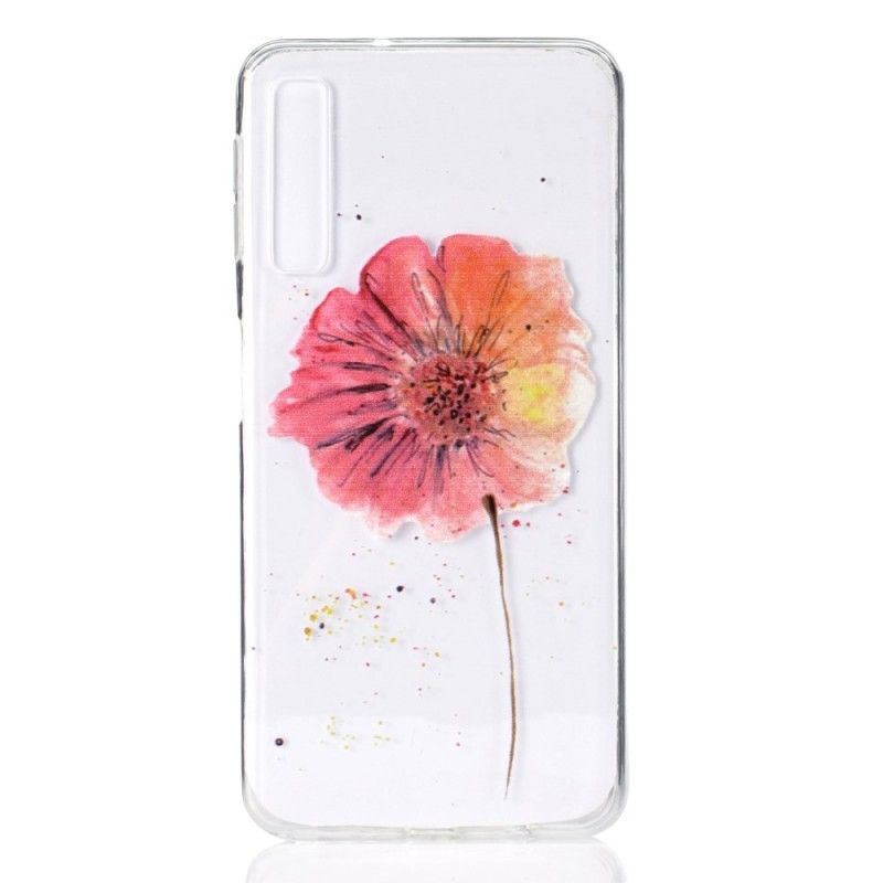 Etui Samsung Galaxy A7 Przezroczysty Mak Akwarelowy Etui Ochronne