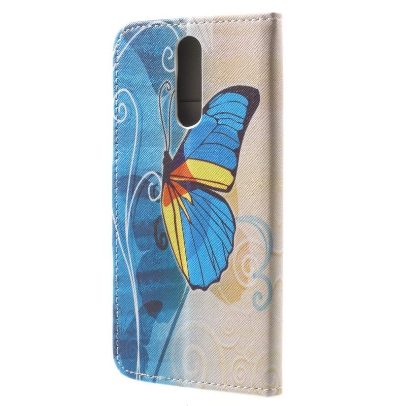 Etui Folio Huawei Mate 10 Lite Fioletowy Jasnoniebieski Kolorowy Motyl Etui Ochronne