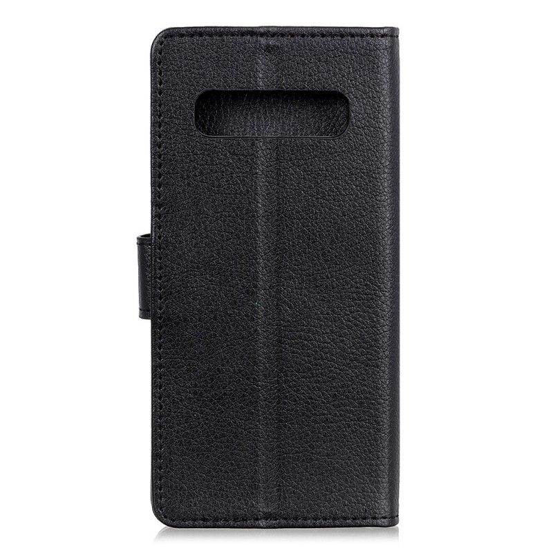 Etui Folio Samsung Galaxy S10 Biały Czarny Ekoskóra W Stylu Retro Etui Ochronne