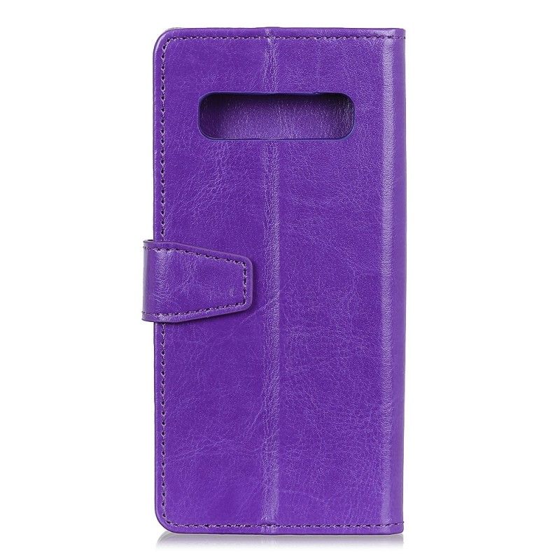 Etui Folio Samsung Galaxy S10 Biały Czarny Imitacja Skóry Etui Ochronne