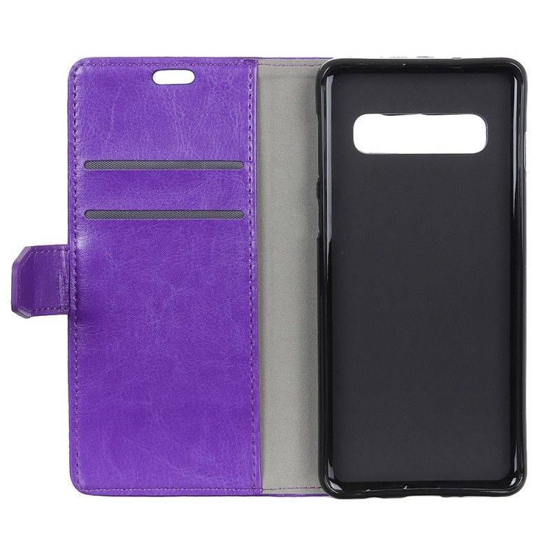 Etui Folio Samsung Galaxy S10 Biały Czarny Imitacja Skóry Etui Ochronne