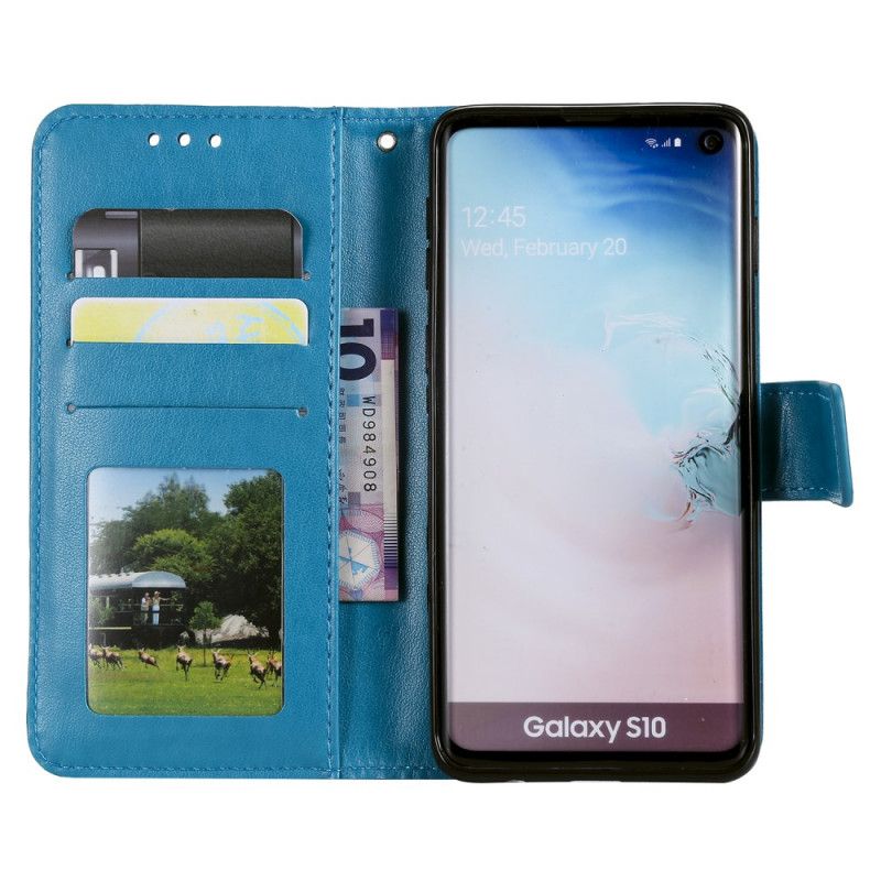 Etui Folio Samsung Galaxy S10 Magenta Szary Zaduma Stringów Etui Ochronne