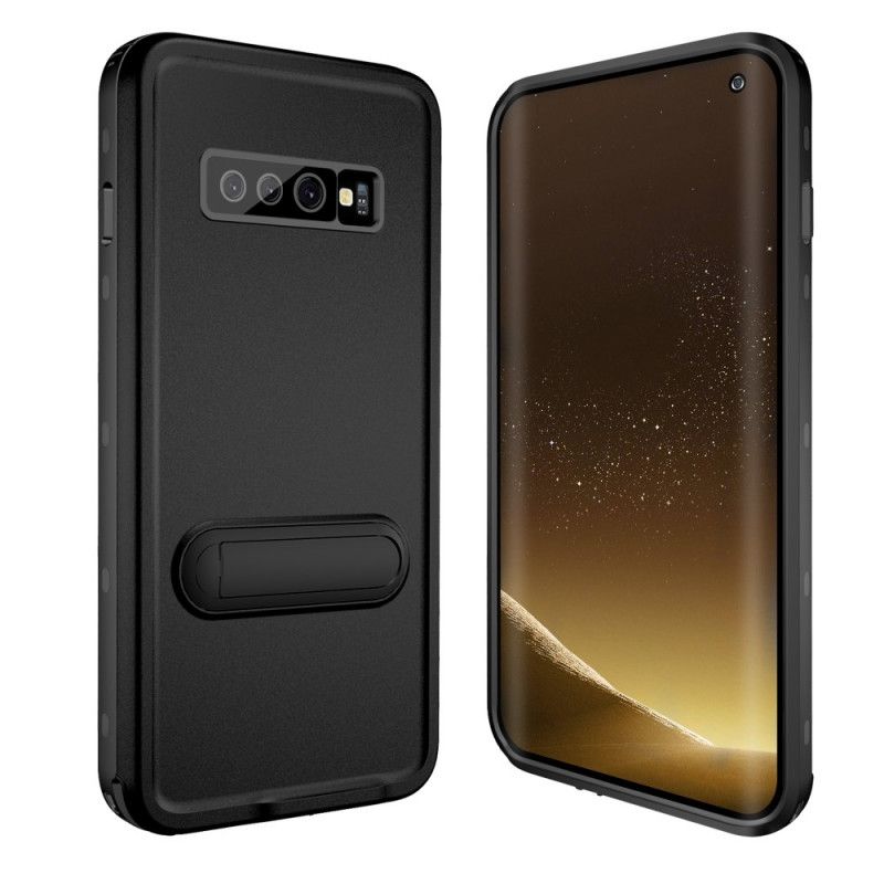 Etui Samsung Galaxy S10 Biały Czarny Wodoodporny Ze Wsparciem Z Czerwonego Pieprzu Etui Ochronne