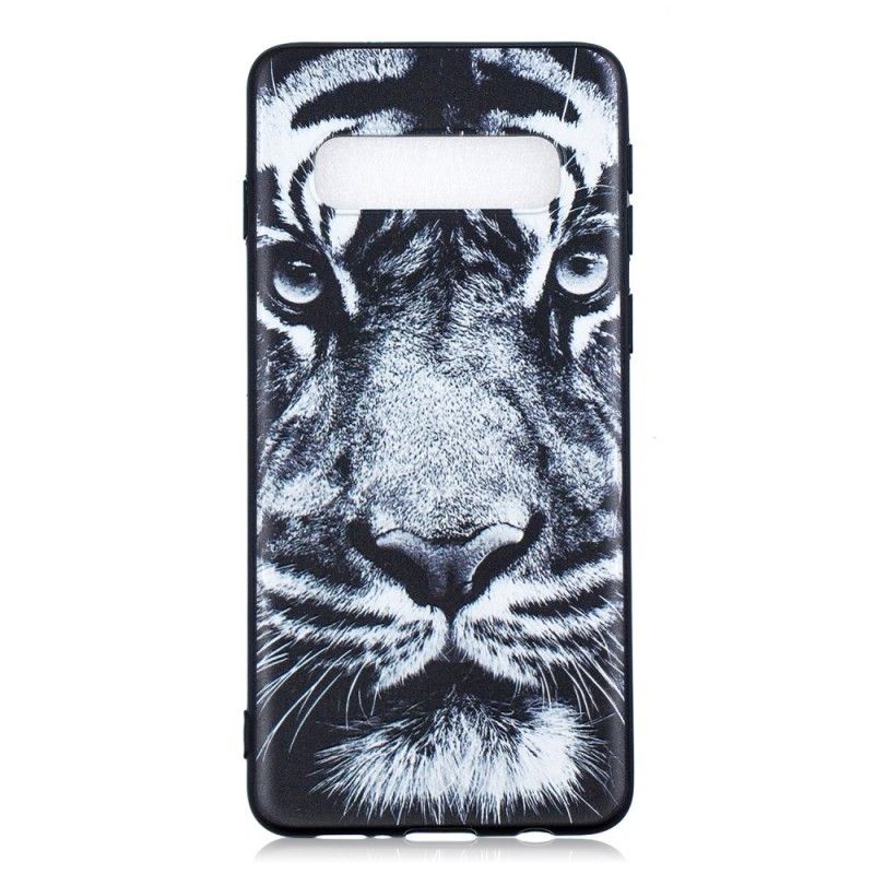 Etui Samsung Galaxy S10 Czarno-Biały Tygrys