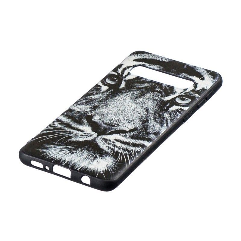 Etui Samsung Galaxy S10 Czarno-Biały Tygrys