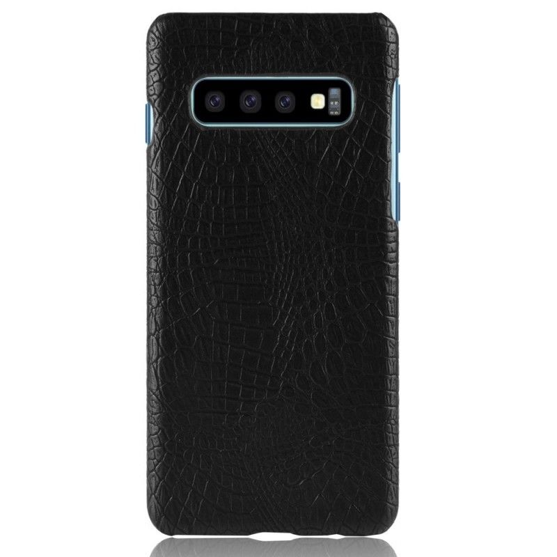 Etui Samsung Galaxy S10 Czerwony Czarny Efekt Skóry Krokodyla