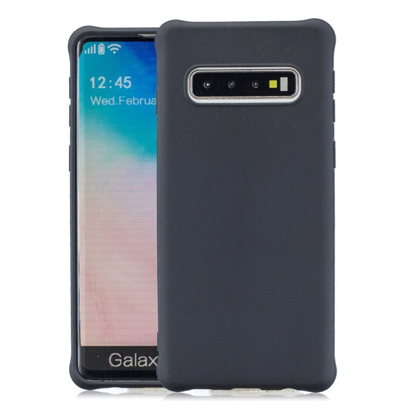 Etui Samsung Galaxy S10 Czerwony Czarny Miękki Matowy Silikon Etui Ochronne