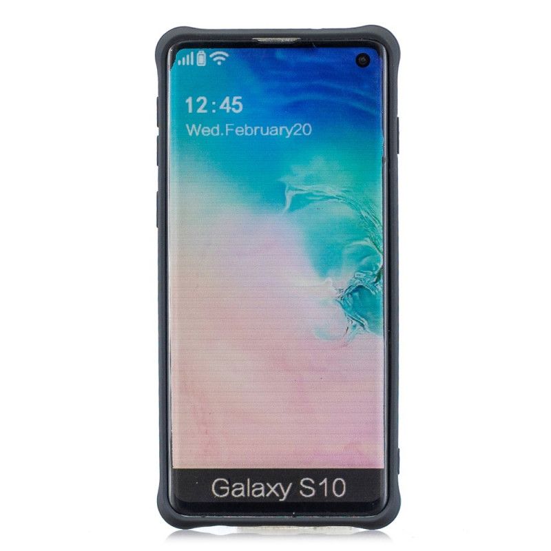 Etui Samsung Galaxy S10 Czerwony Czarny Miękki Matowy Silikon Etui Ochronne