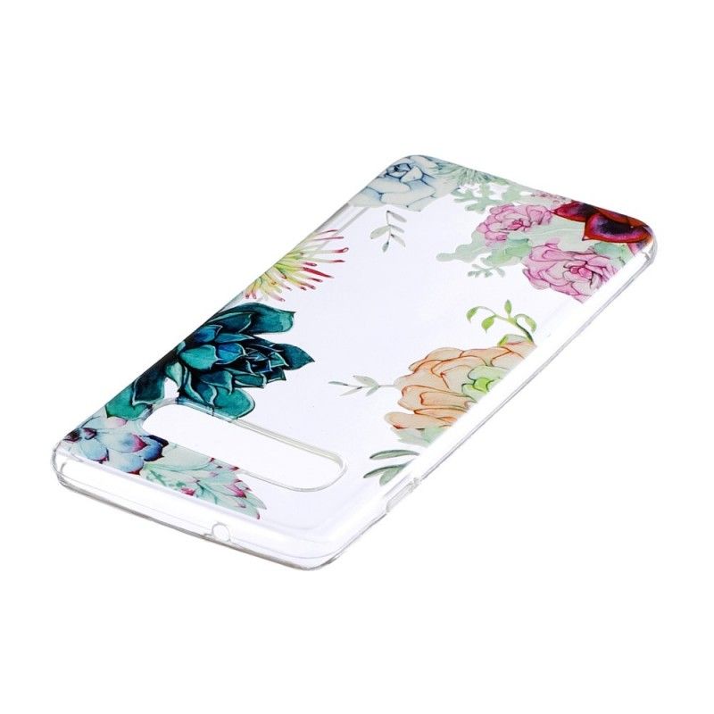 Etui Samsung Galaxy S10 Przezroczyste Kwiaty Akwarelowe Etui Ochronne