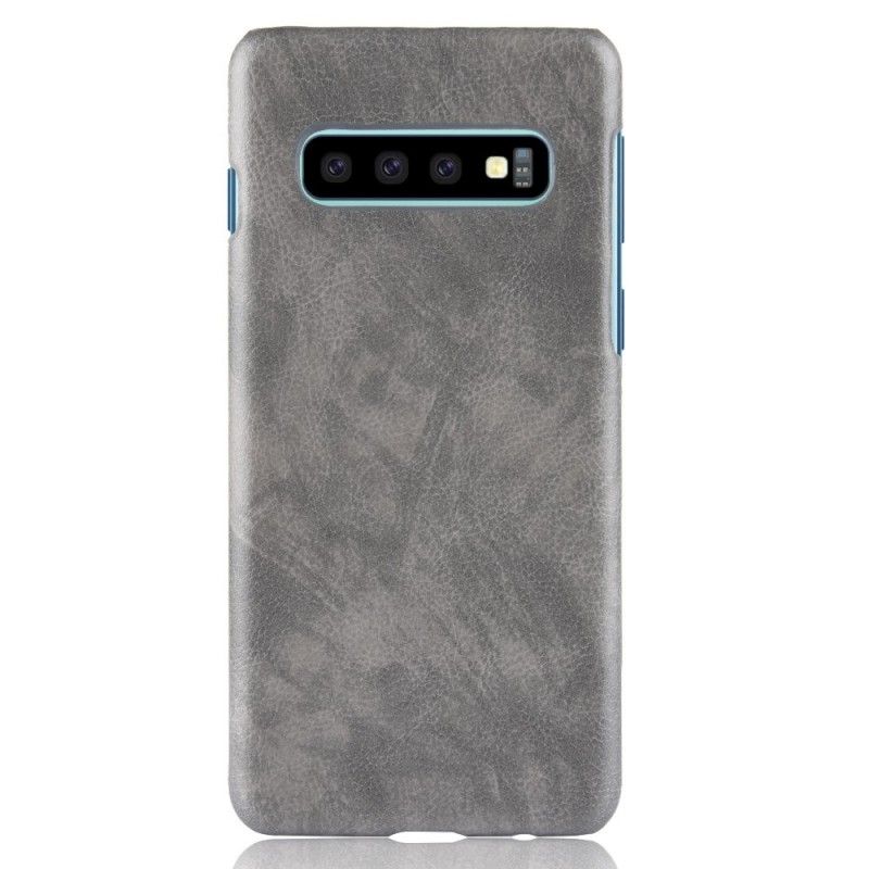 Etui Samsung Galaxy S10 Szary Czarny Efekt Skóry Liczi Etui Ochronne