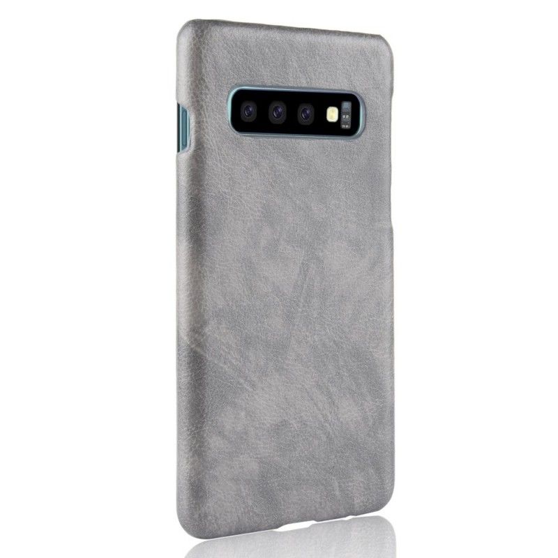 Etui Samsung Galaxy S10 Szary Czarny Efekt Skóry Liczi Etui Ochronne