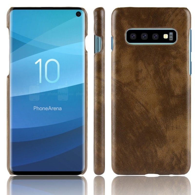 Etui Samsung Galaxy S10 Szary Czarny Efekt Skóry Liczi Etui Ochronne