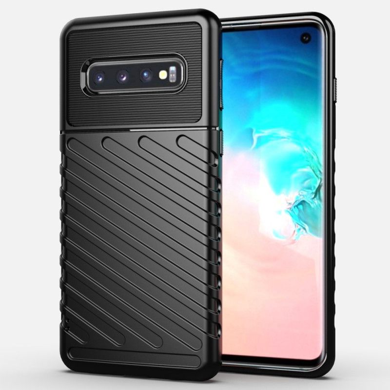 Etui Samsung Galaxy S10 Zielony Czarny Seria Grzmotów Etui Ochronne