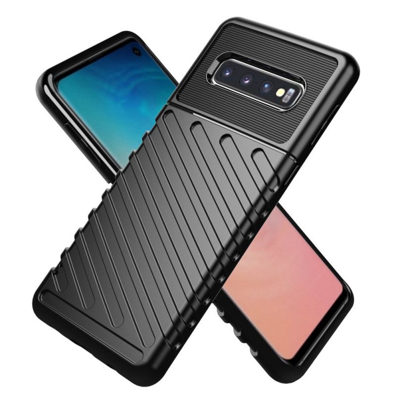 Etui Samsung Galaxy S10 Zielony Czarny Seria Grzmotów Etui Ochronne