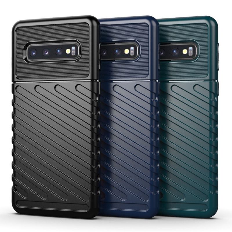 Etui Samsung Galaxy S10 Zielony Czarny Seria Grzmotów Etui Ochronne