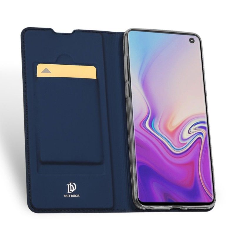 Flip Kotelot Samsung Galaxy S10 Granatowy Czarny Seria Pierwszej Klasy Etui Ochronne