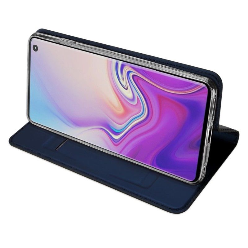 Flip Kotelot Samsung Galaxy S10 Granatowy Czarny Seria Pierwszej Klasy Etui Ochronne