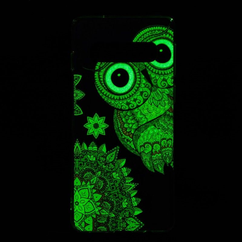 Futerały Samsung Galaxy S10 Etui na Telefon Fluorescencyjna Sowa Mandala