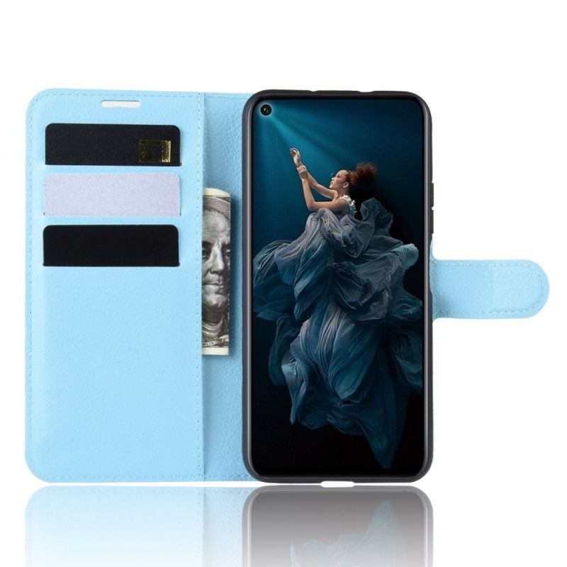 Etui Folio Honor 20 Pro Biały Czarny Efekt Skóry Lychee Premium Etui Ochronne