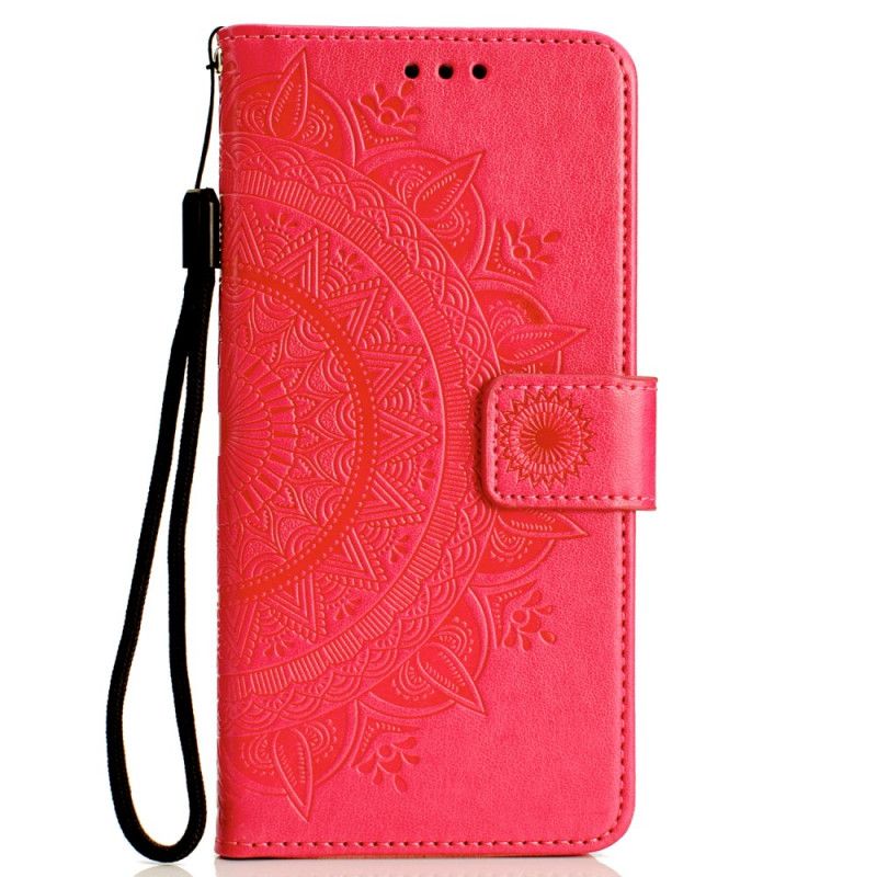 Etui Folio Honor 20 Pro Czerwony Szary Mandala Słońca Etui Ochronne