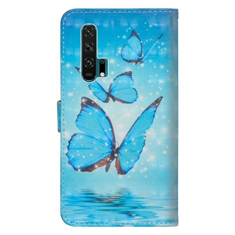 Etui Folio Honor 20 Pro Latające Niebieskie Motyle