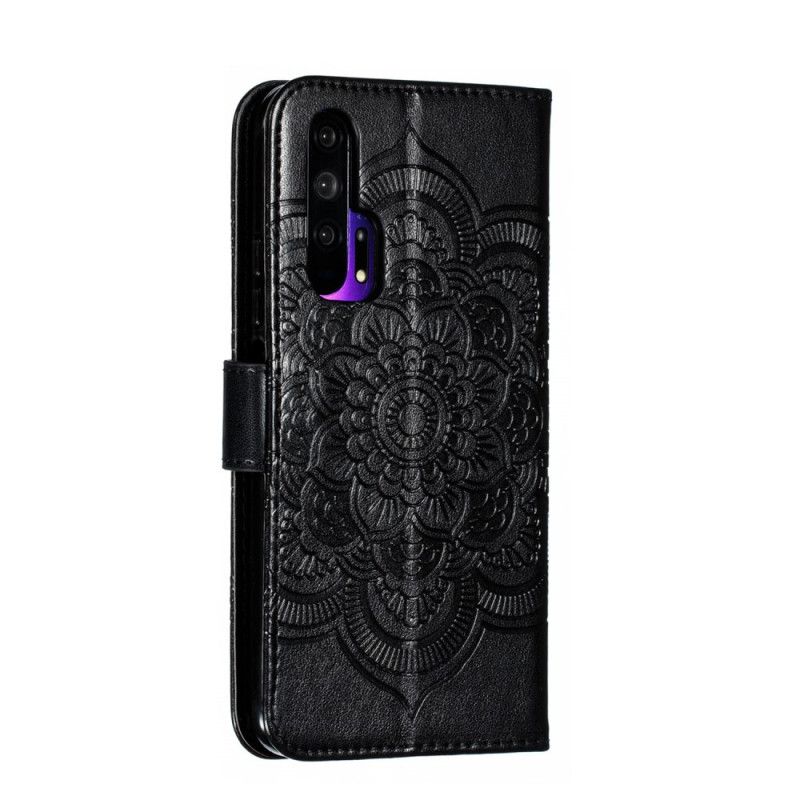 Etui Folio Honor 20 Pro Szary Czarny Mandala Z Pełnym Paskiem