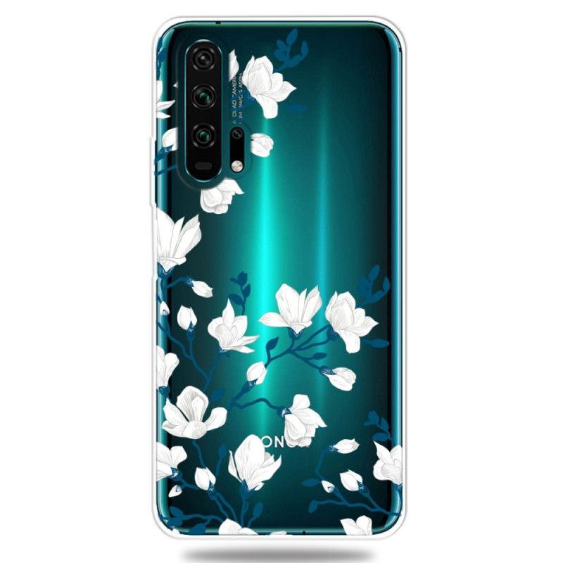 Etui Honor 20 Pro Białe Kwiaty