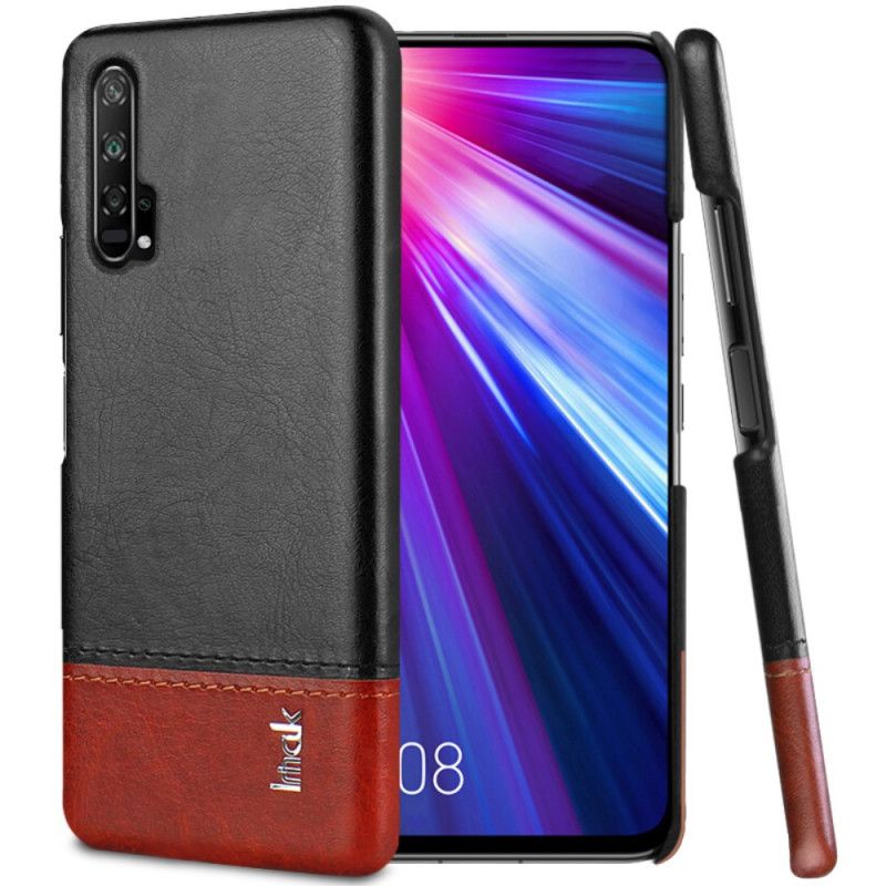 Etui Honor 20 Pro Czerwony Czarny Imak Ruiyi Series Efekt Skóry