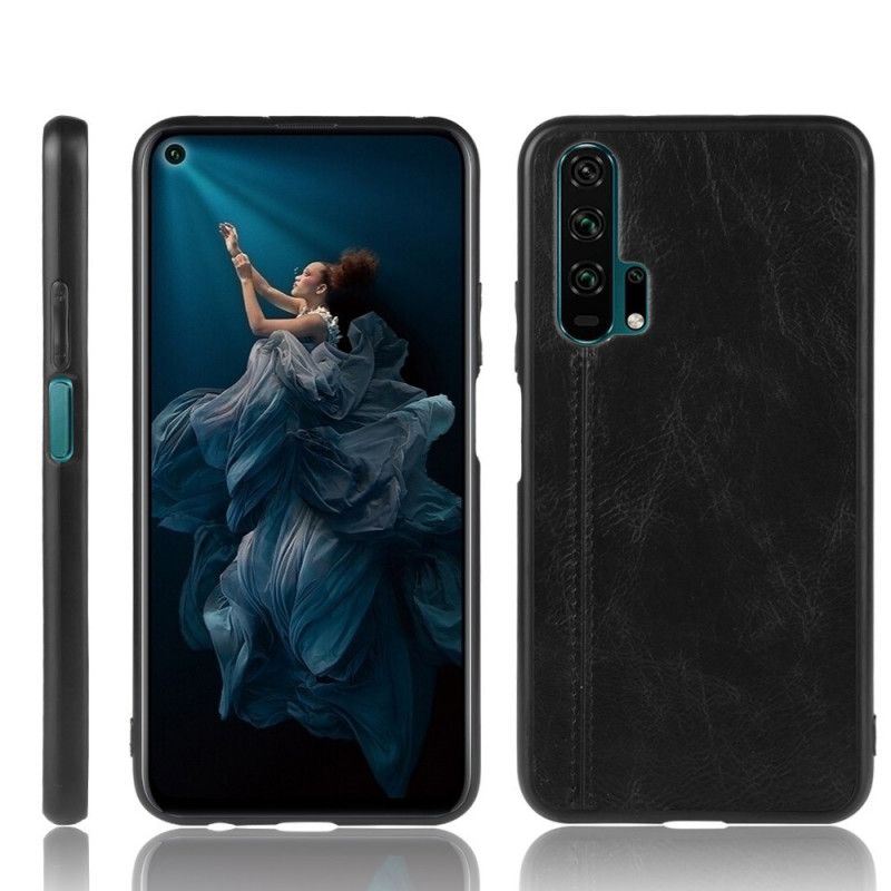 Etui Honor 20 Pro Czerwony Czarny Szwy W Stylu Skóry